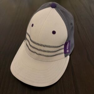 Adidas Golf A-Flex Fitted Hat S/M White Gray Purple Zig Zag Stitch